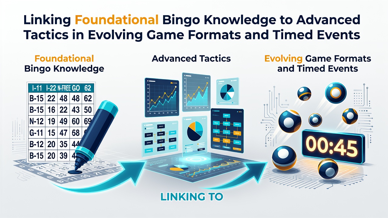 Players reviewing bingo cards in a modern hybrid hall where traditional paper meets digital overlays during a timed promotional round
